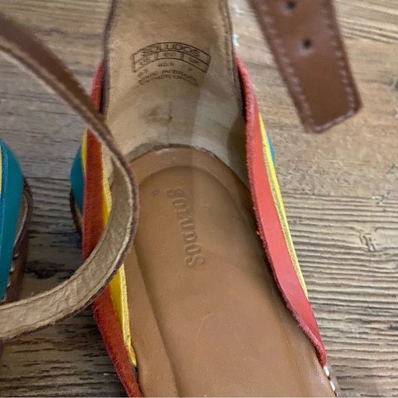 Soludos Rainbow Color Brown Leather Sandals Ankle Strap Size 9.5 - Picture 8 of 8